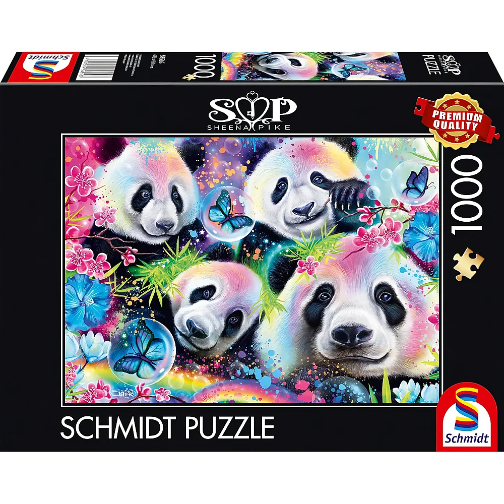 Schmidt Puzzle Sheena Pike Neon Blumen Pandas 1000Teile