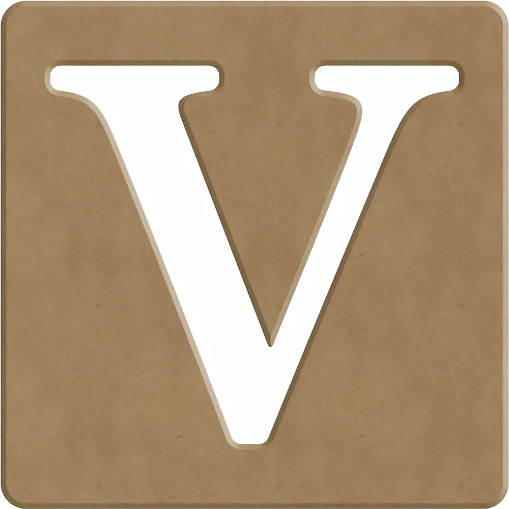 Gomille V Scrabble Buchstabe - 6cm - 10x10cm - Suche