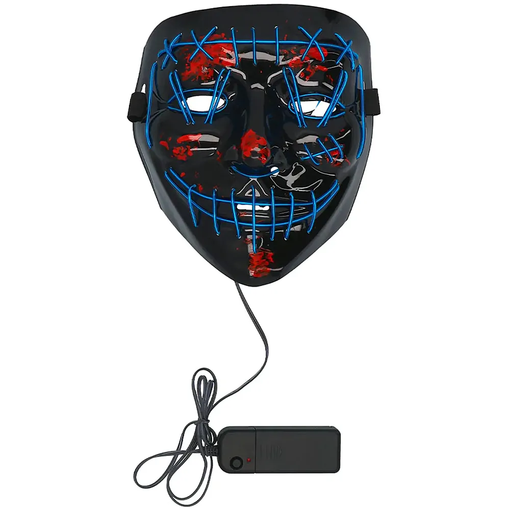 Boland Maske LED Smile blau f�r Erwachsene, 3 Modi,
