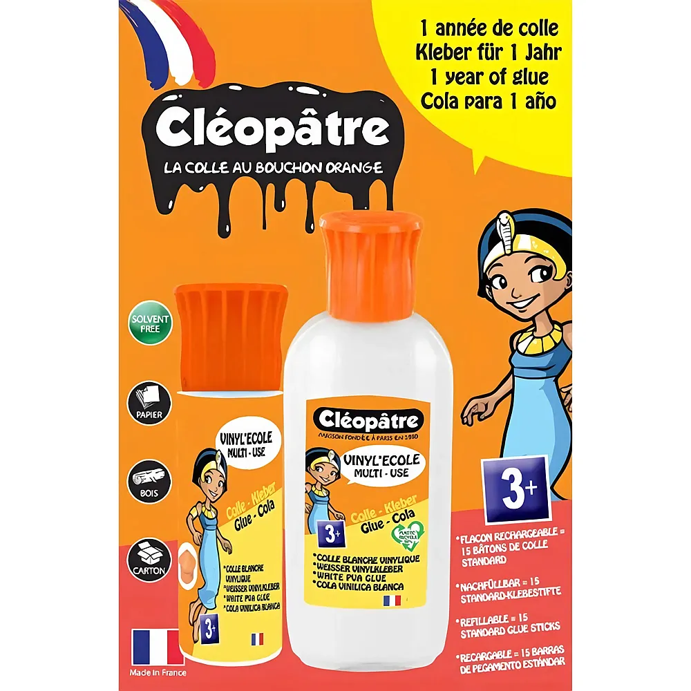 Cleopatre BL 1x100g + 1x25g Vinyl'cole Weisser Bastelkleber, Lsungsm