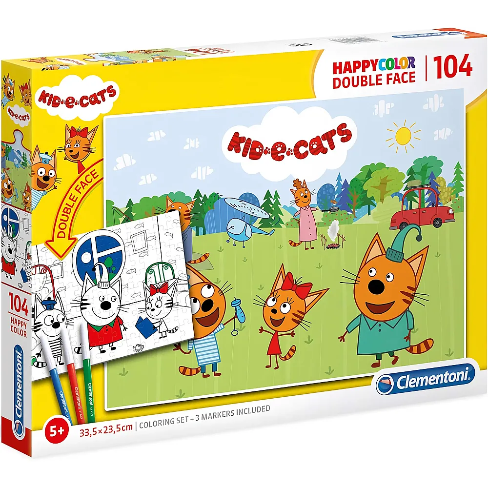 Clementoni Puzzle Happycolor Kids and Cats - 104 Teile
