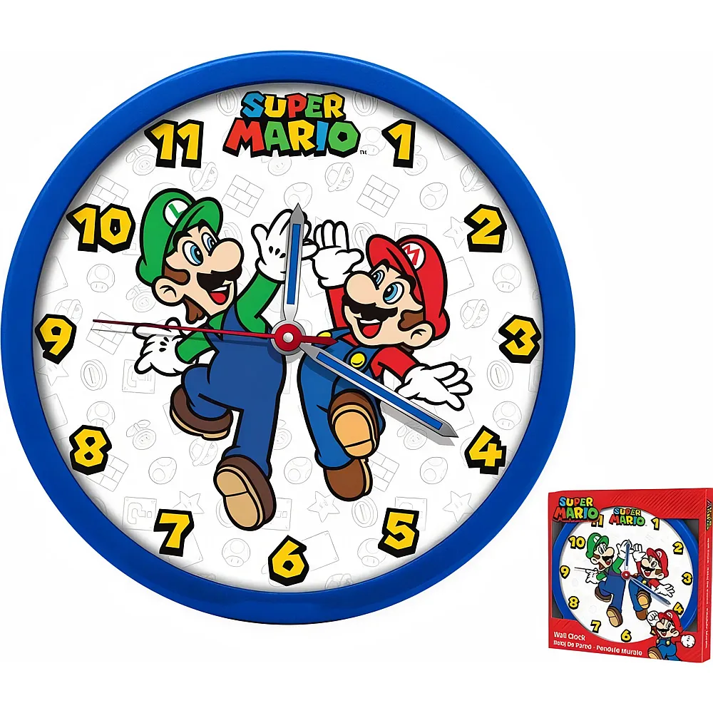 Kids Licensing Super Mario Wanduhr 25cm