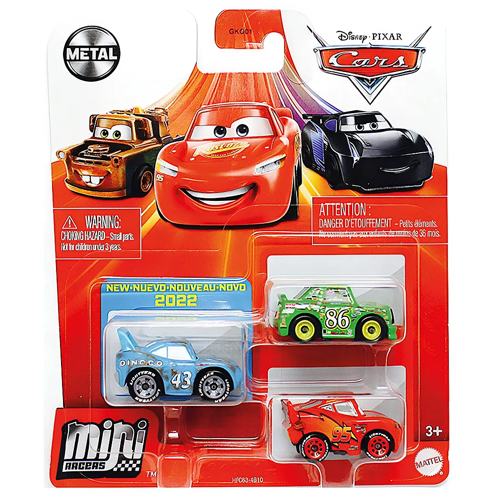 Mattel Mini Racers Disney Cars 3er-Pack King's Last Race MiniRacers | Spielzeugauto