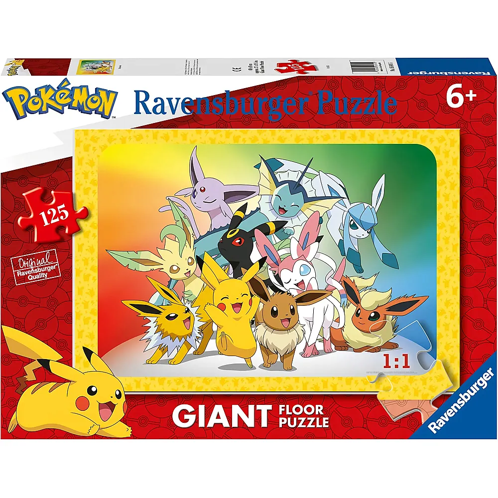 meinspielzeug - Ravensburger Puzzle Pokemon 125Teile | Bodenpuzzle
