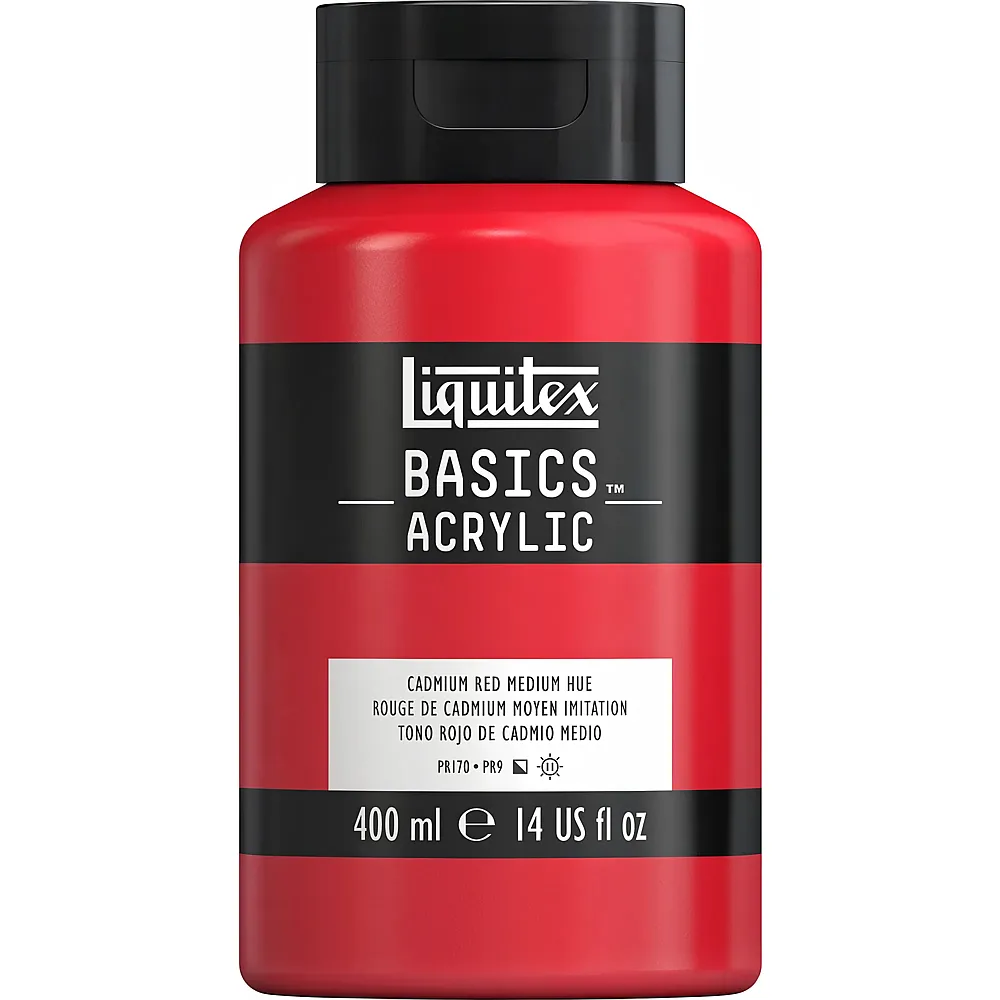Liquitex Lqx Basics Acrylfarbe 400ml Flasche Kadmiumrot Mittel Farbto - Suche