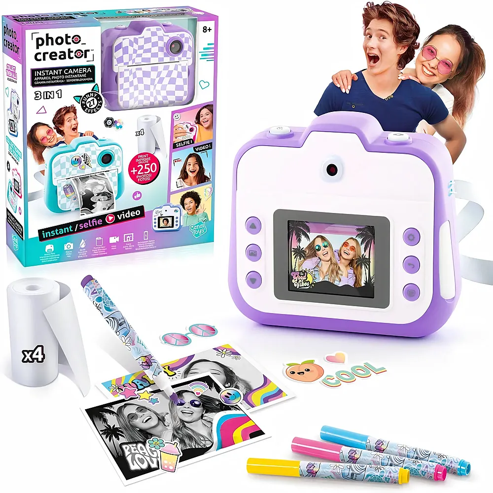 Canal Toys 3in1 Photo Creator Instant Camera Lila