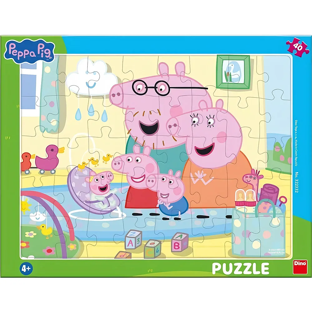 Dino Puzzle Peppa Pig: Geschwister - 40 Teile - Rahmenpuzzle