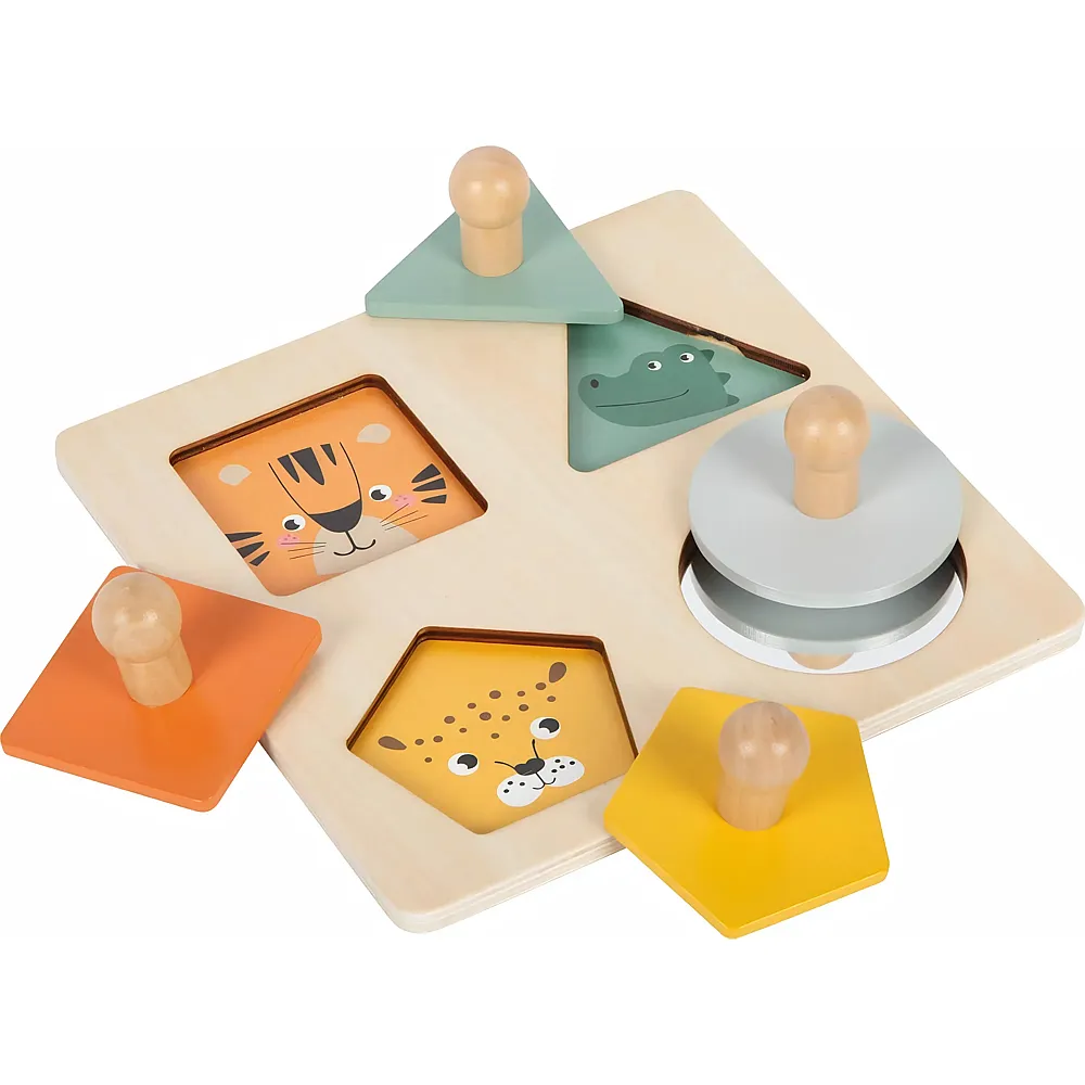 Small Foot Kleines Fu-Holzpuzzle mit Formen, Montessori-Qualit�t, FSC-zertifiziert
