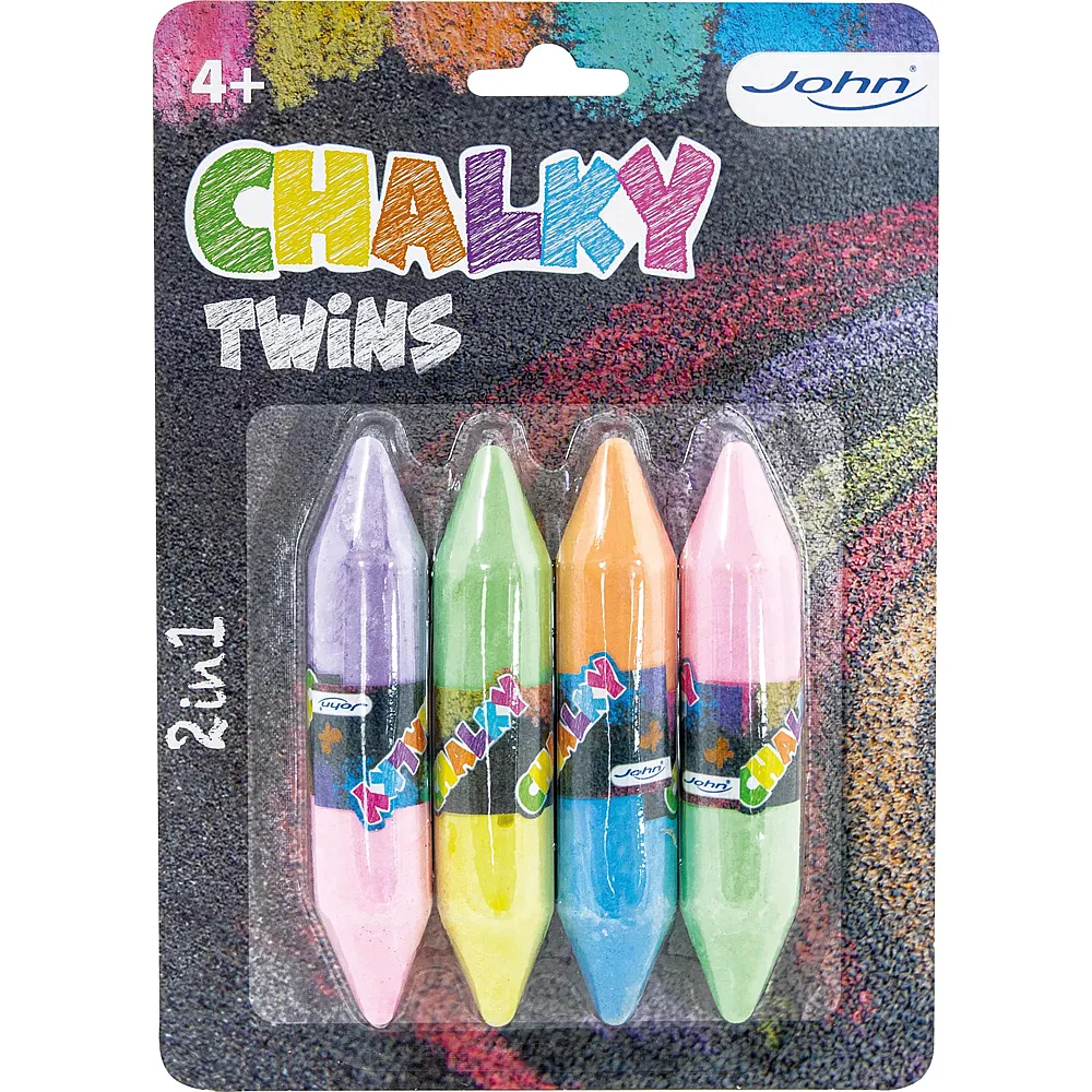 John 2in1 Strassenkreide Chalky Twins - 4 Teile
