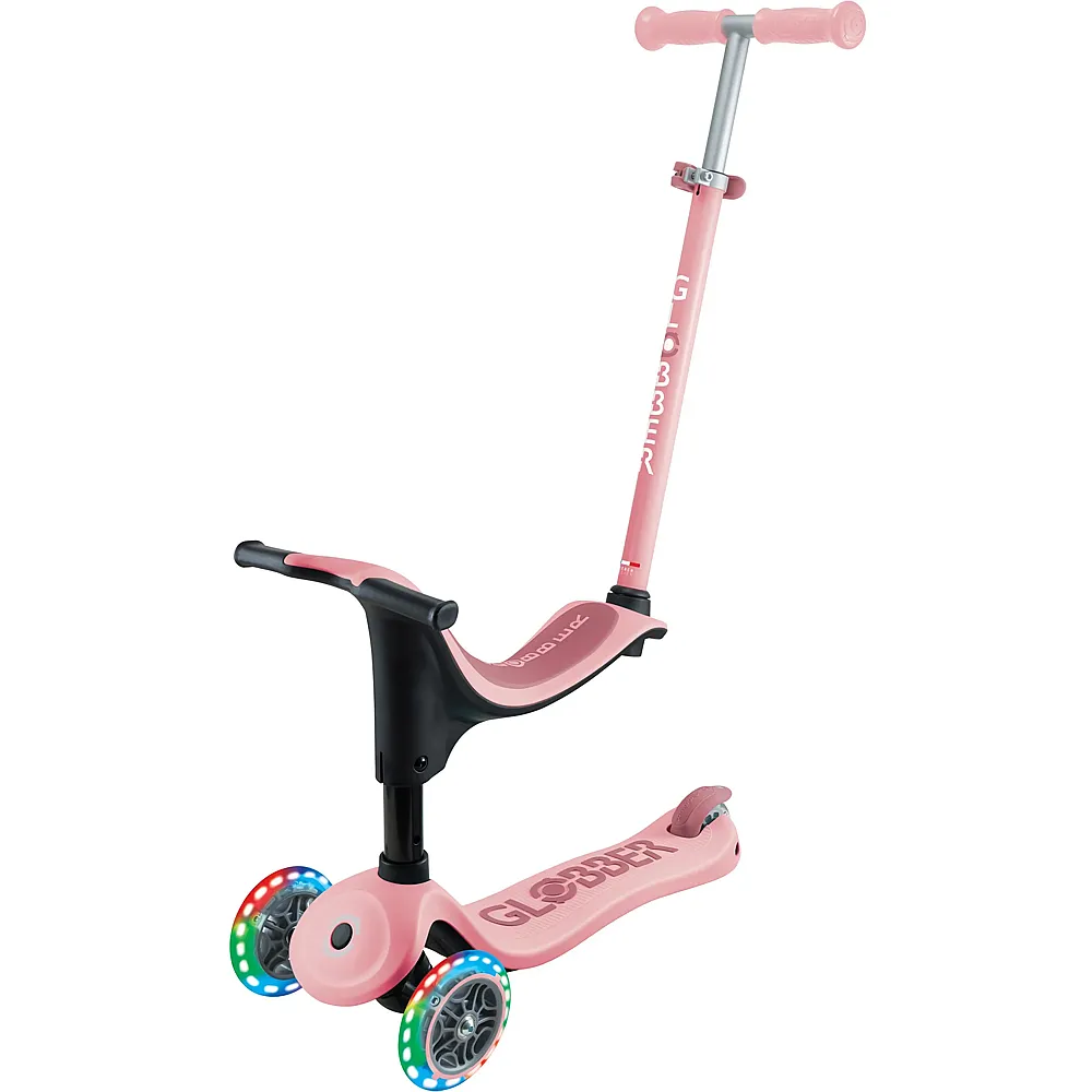 Globber Scooter Go Up Sporty Lights Pastellrosa