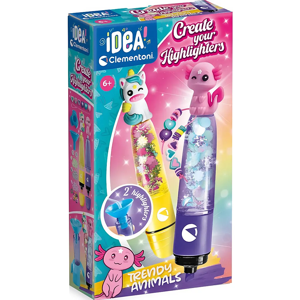Clementoni Idea Deine Highlighter Set Trendy Animals