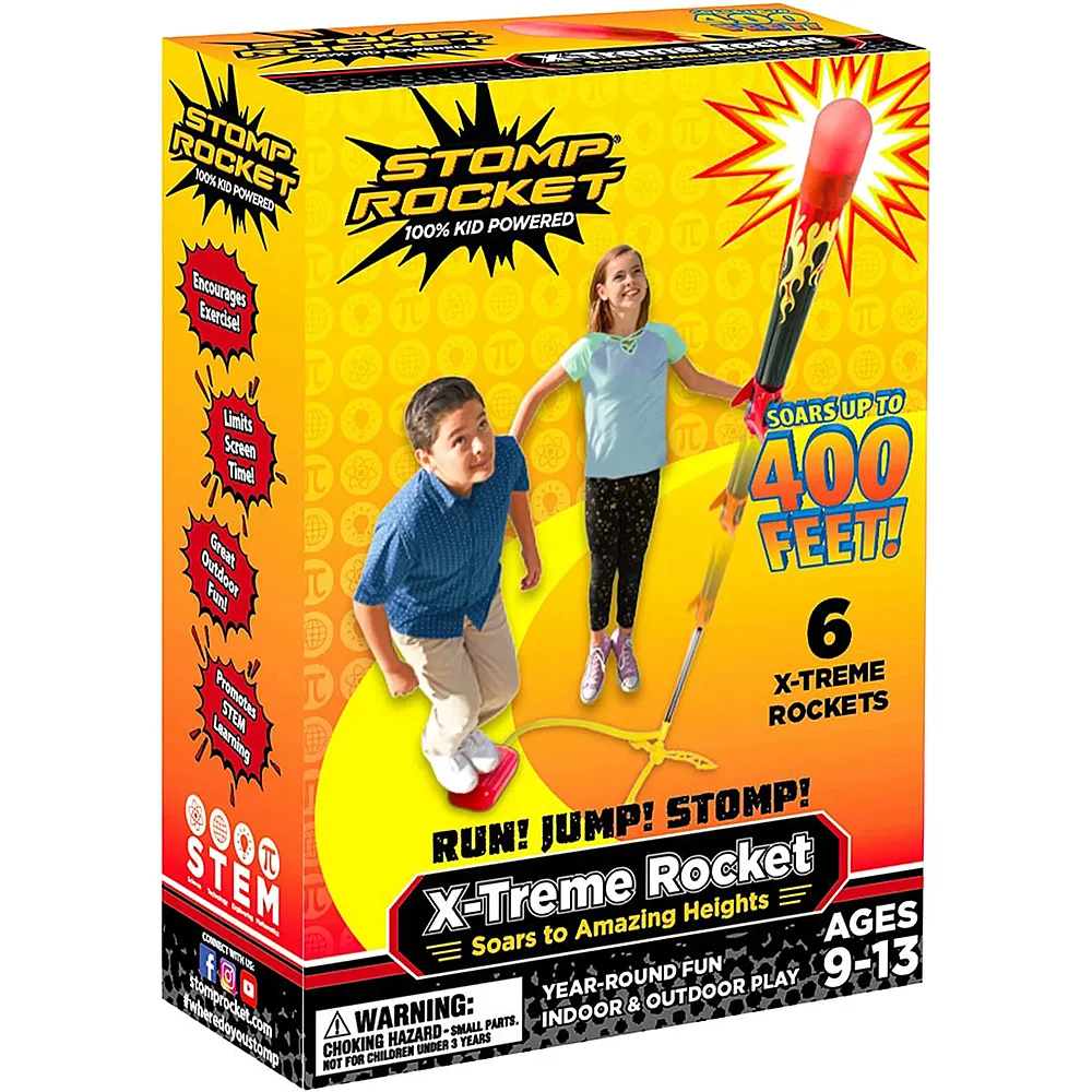 Stomp Rocket X-Treme 6 Raketen, Flugh�he bis 120 m, Startrampe, ab 9 Jahren