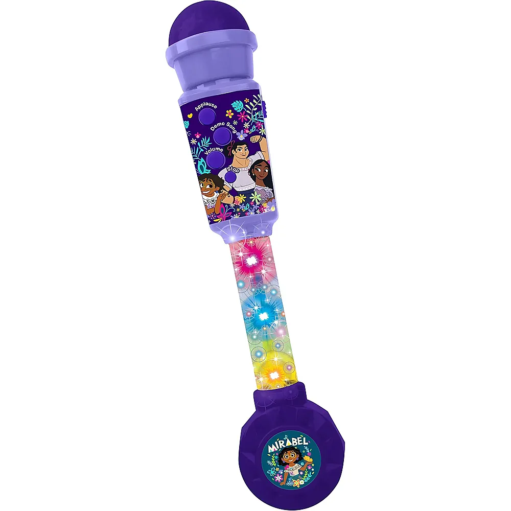 Lexibook Disney Princess Encanto Trendy Mikrofon mit Licht und integriertem Lautsprecher Aux-in, Melodien und Soundeffekten
