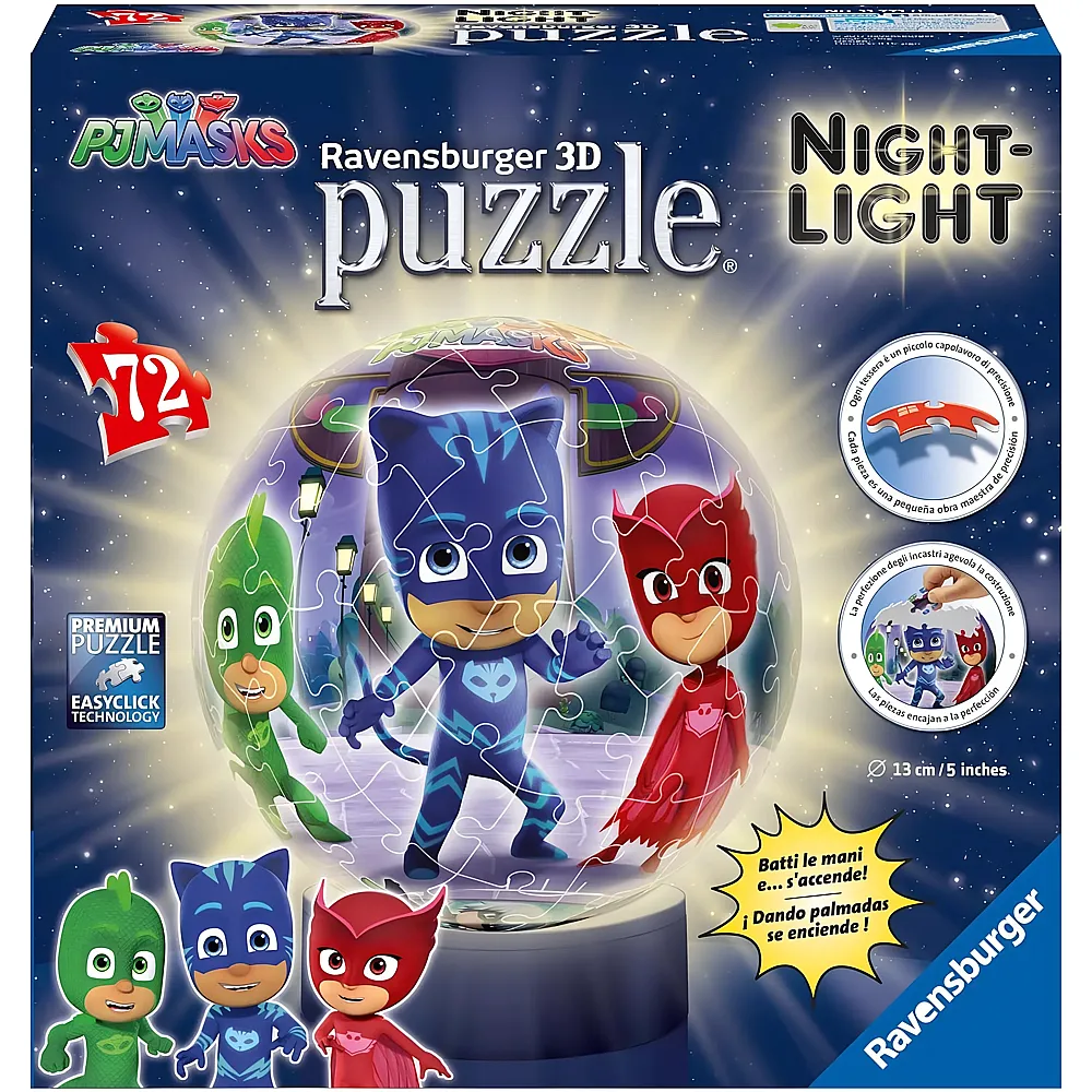 Ravensburger Puzzleball PJ Masks mit LED - 72 Teile
