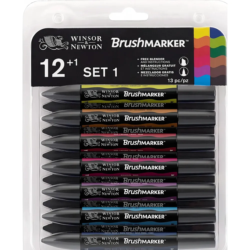 Winsor & Newton Promarker Brush 12+1 Set Lebendige T�ne