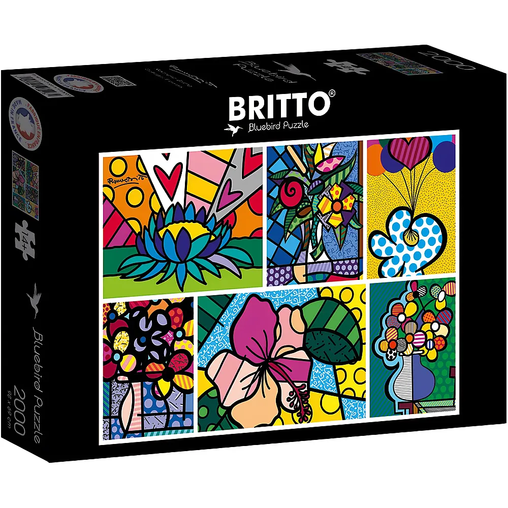 Bluebird Puzzle Romero Britto Collage Flowers 2000Teile