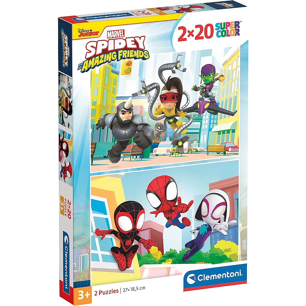 Clementoni Puzzle Supercolor Spiderman Spidey und seine Freunde 20Teile