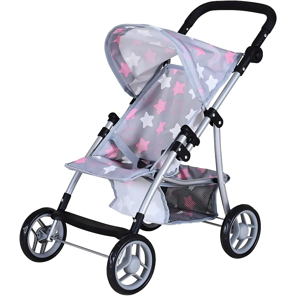 Knorrtoys Puppenbuggy Liba Star Grau/Pink