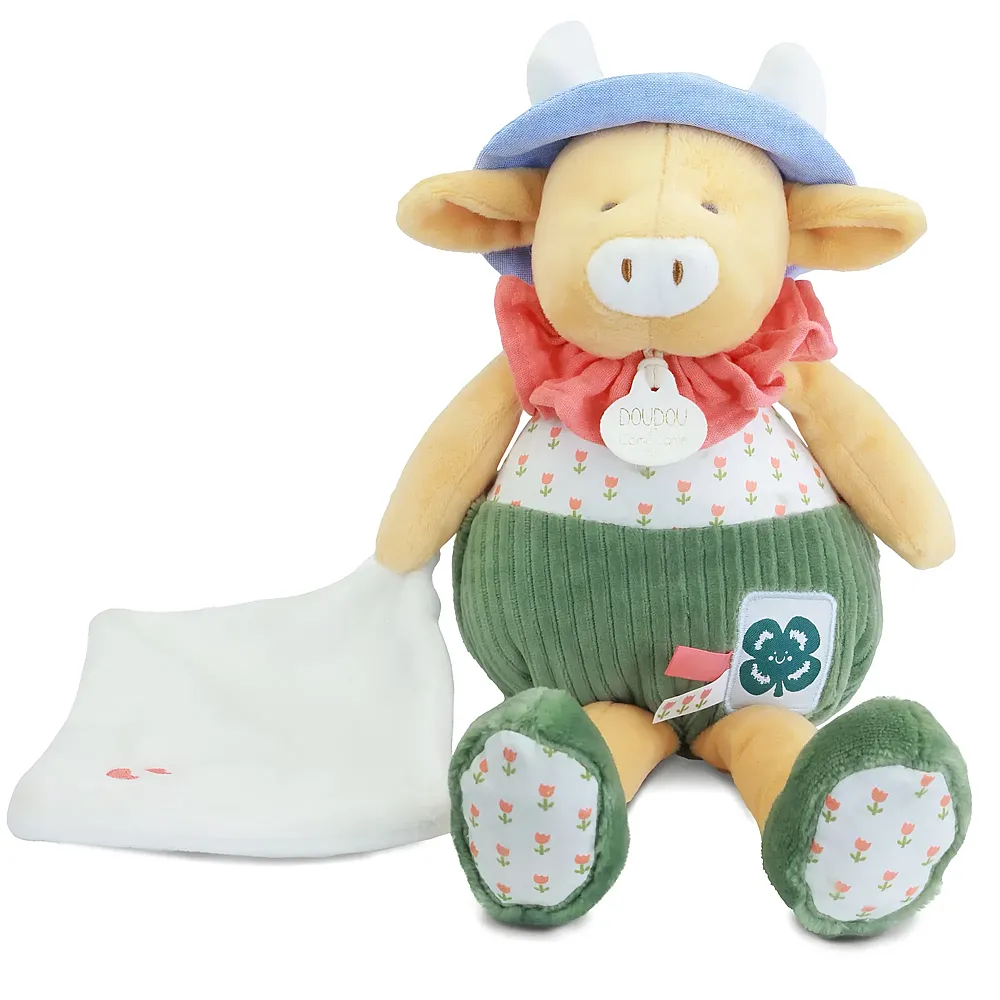 Doudou et Compagnie Kuh Aneth mit Schmusetuch - 28 cm