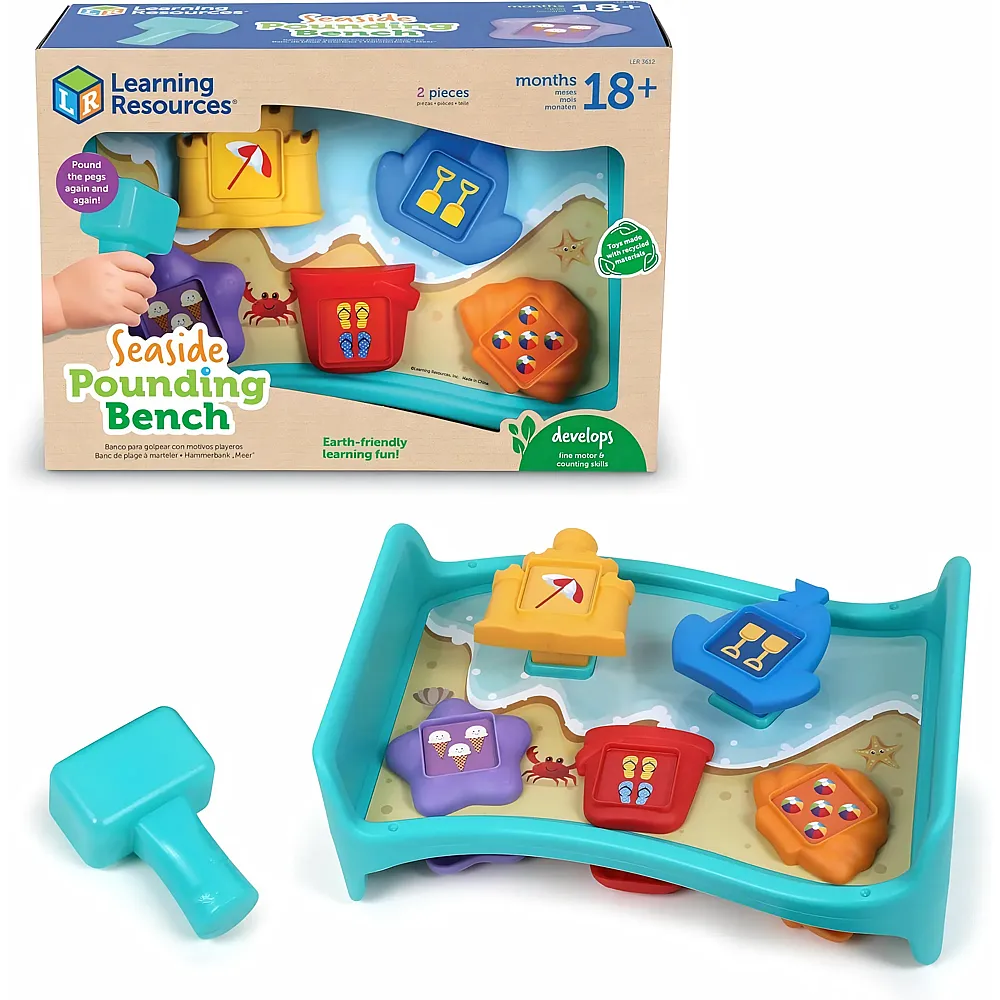 Learning Resources Strand-Pochtisch, Feinmotorik-Spielzeug ab 18 Monaten, Montessori Lernspiel