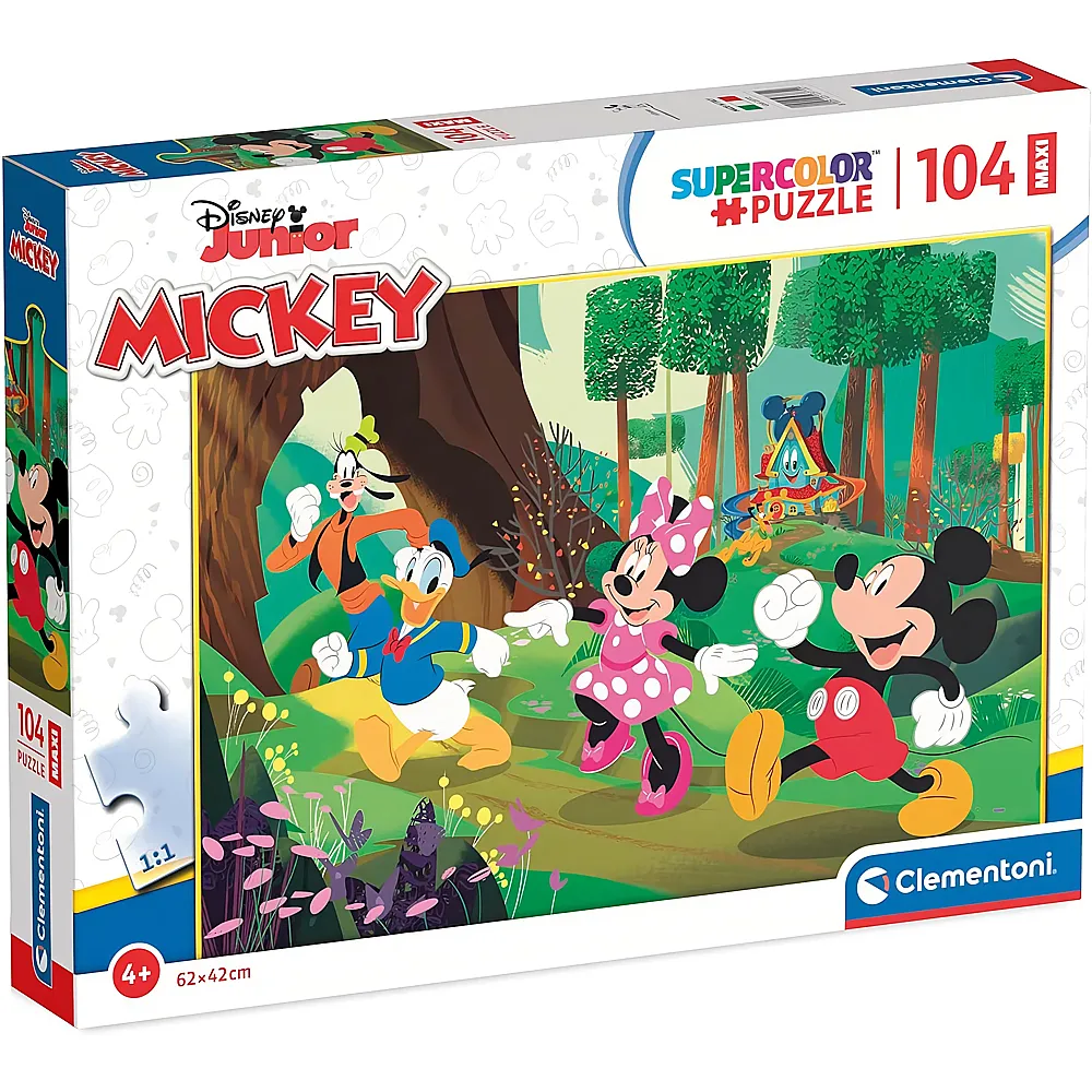 Clementoni Puzzle Supercolor Maxi Mickey Mouse Mickey und seine Freunde 104XXL