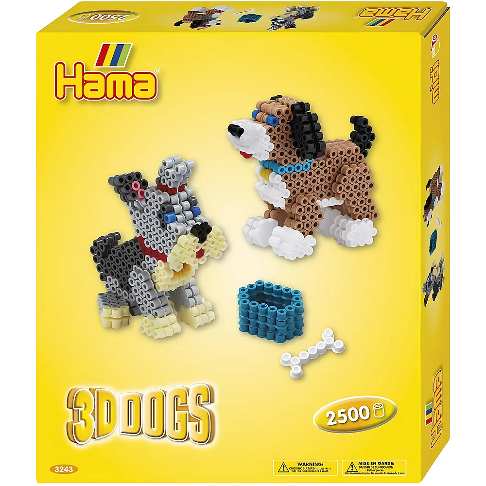 Hama 3243 - Geschenkpackung, 3-D Hunde B�gelperlen - Suche