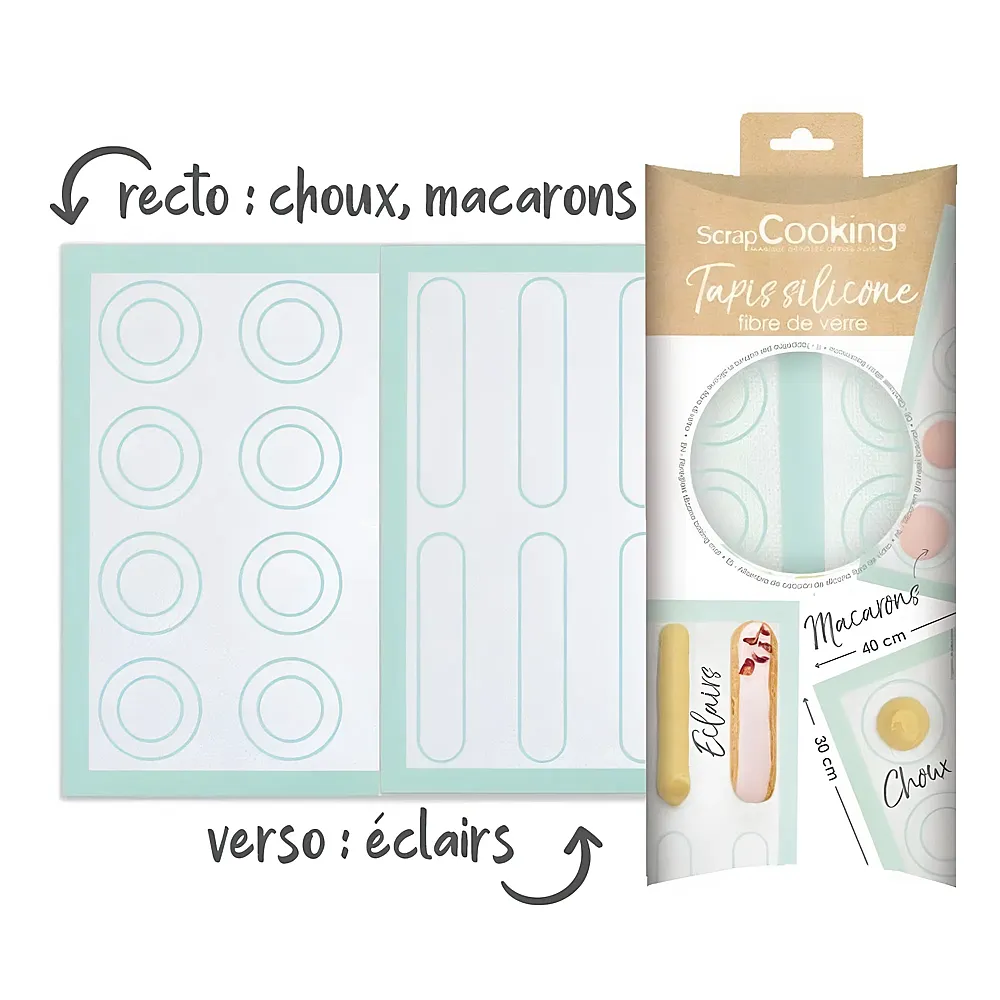 ScrapCooking Silikonmatte mit Schablonen - 40 x 30 cm