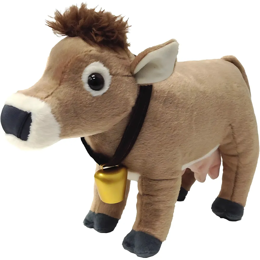 meinspielzeug - Wild Republic Alpenkuh mit Glocke Braun - 30 cm | Bauernhoftiere Pl�sch