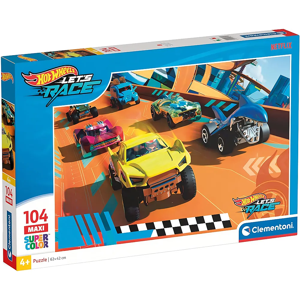 Clementoni Puzzle Supercolor Hot Wheels - 104 Teile