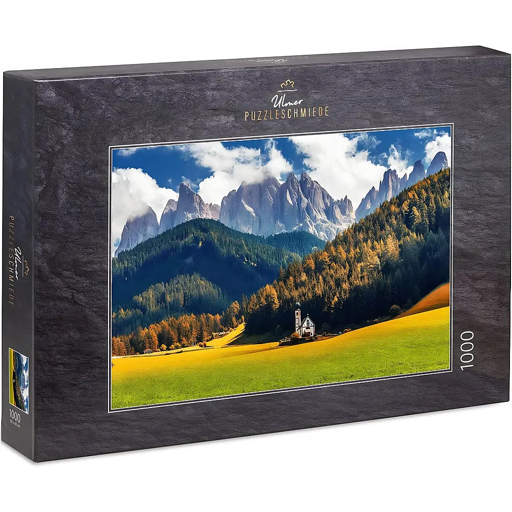 Ulmer Puzzleschmiede Bergkirche Ranui, die Johannes-Kapelle im Villn�ss-Tal, Italien - 1000 Teile