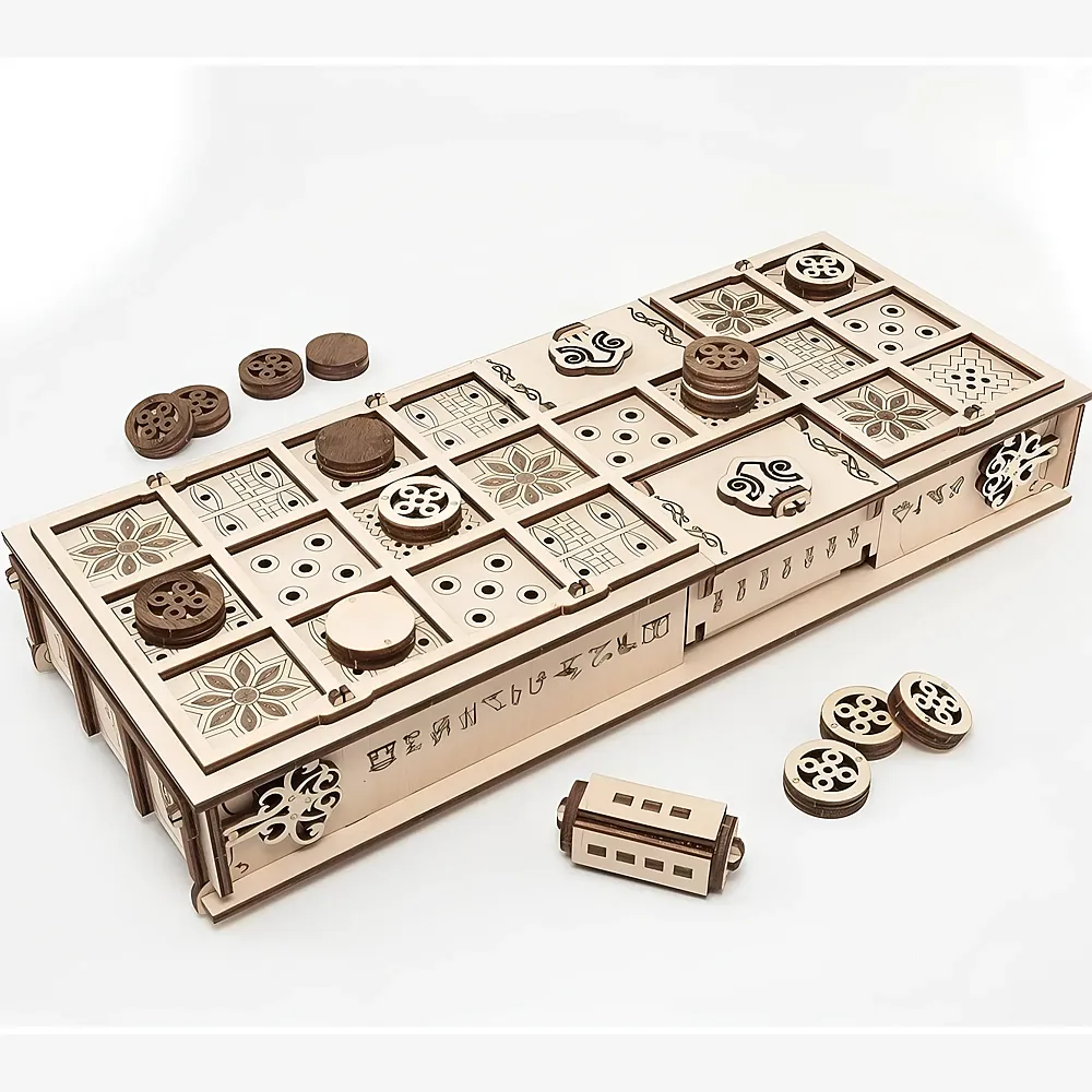 Eco Wood Art 3D Holz Modellbausatz -  Spielset Senet & Knigliches Spiel Ur