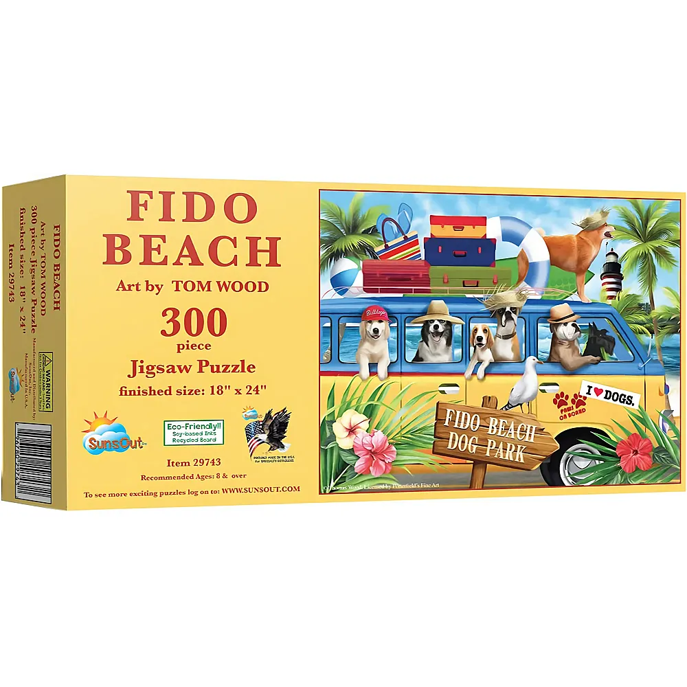 SunsOut Puzzle Tom Wood Fido Beach - 300 Teile