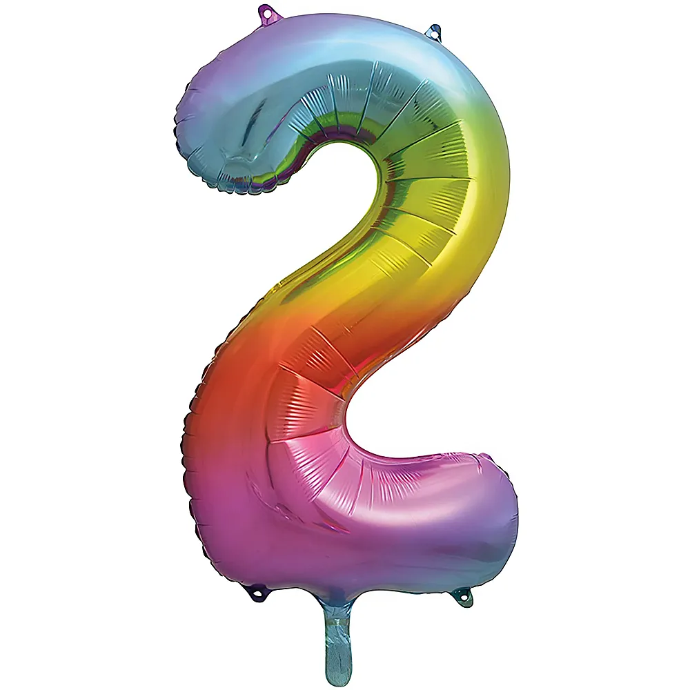 Unique Alu-Luftballon Rainbow Metallic Nr. 2 86cm | Kindergeburtstag
