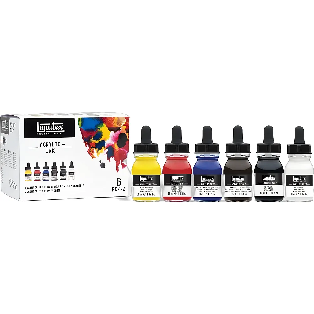 Liquitex Lqx Prof. Acrylic Ink Set Basisfarben 6 X 30 ML Flaschen - Suche