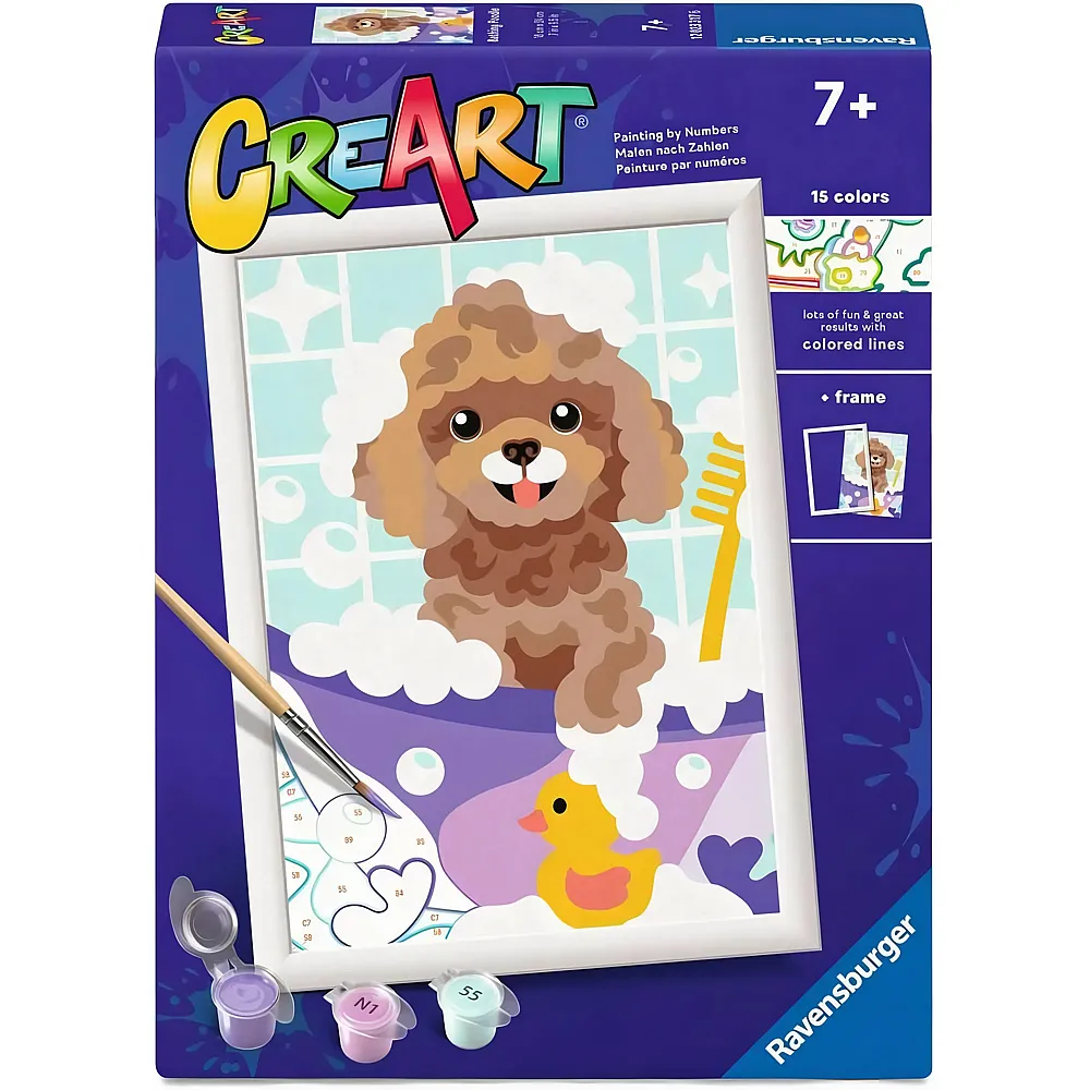 Ravensburger CreArt Puddel in der Badewanne - Mehrsprachig