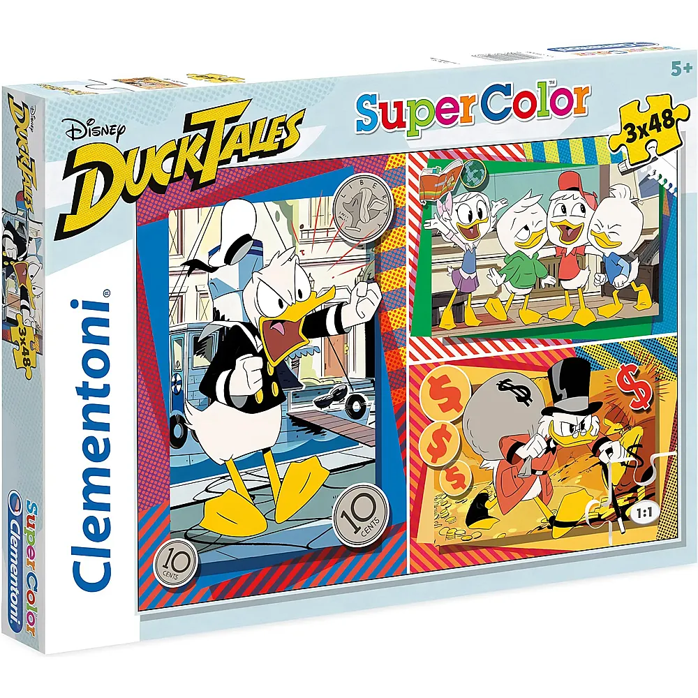 Clementoni Puzzle Supercolor Mickey Mouse 3in1 Duck Tales - 48 Teile