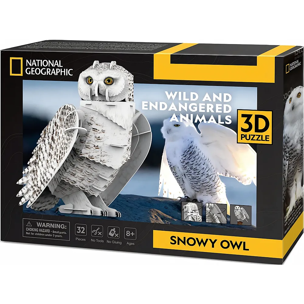 Cubic Fun Puzzle National Geographic 3D Schneeeule 32Teile