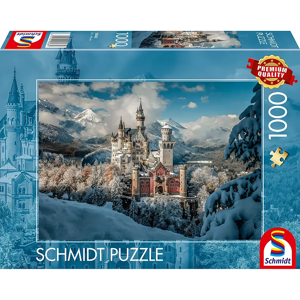 Schmidt Puzzle Winterliches Schloss Neuschwanstein - 1000 Teile