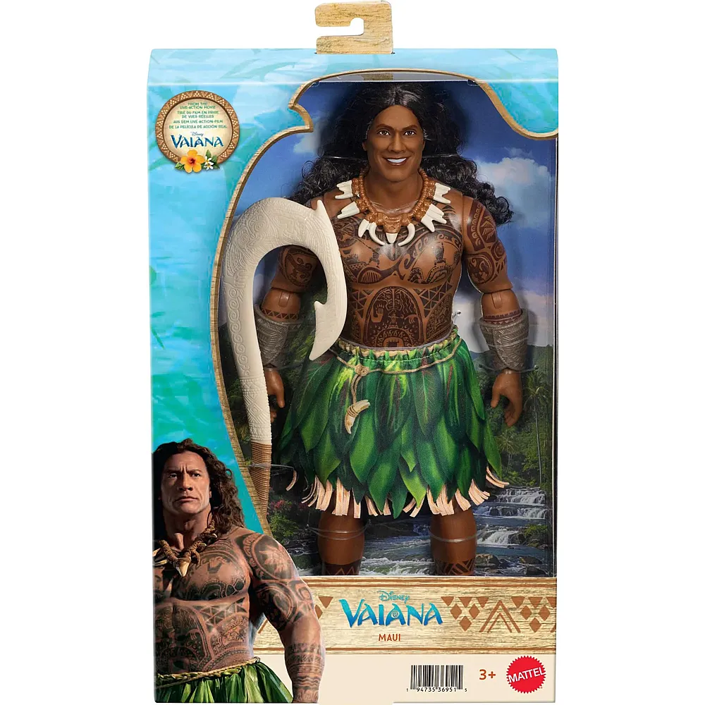 Mattel Disney Vaiana Maui Puppe 30 cm, Rock,