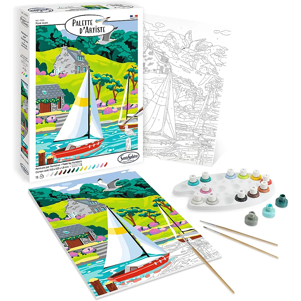 Sentosphere Palette d'Artiste MNZ Segelschiff | Malen nach Zahlen