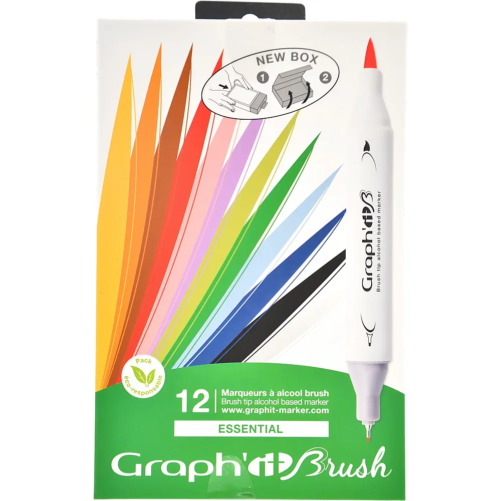 Graph'it Brush & Extra Fine Set 12 Marqueurs Essential
