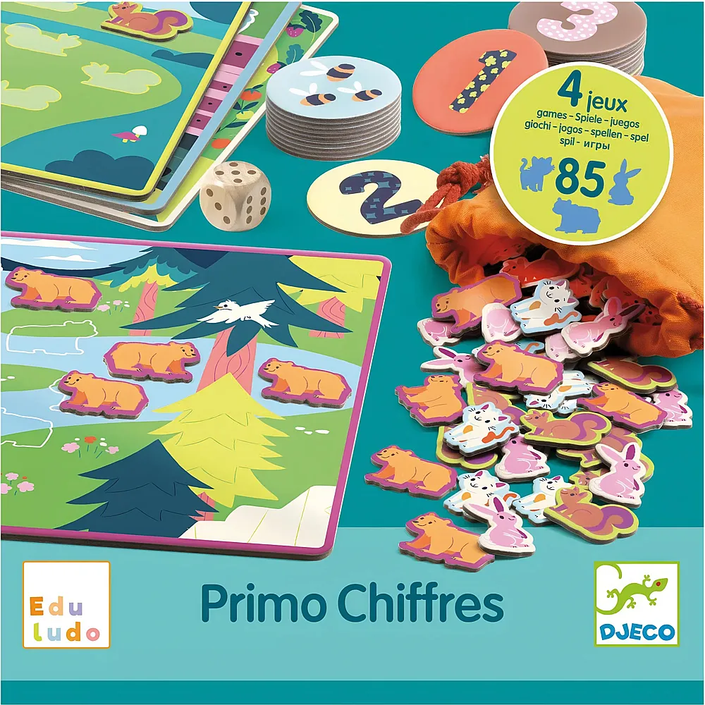 Djeco Spiele Eduludo Primo Chiffres - Mehrsprachig