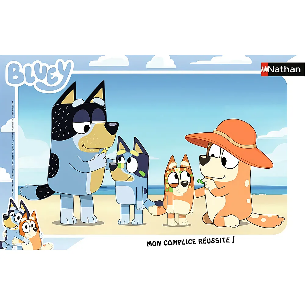 Nathan Puzzle Bluey at the beach - 15 Teile | Rahmenpuzzle