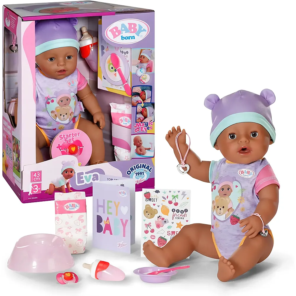 Zapf Creation Baby Born Puppe Eva 43cm