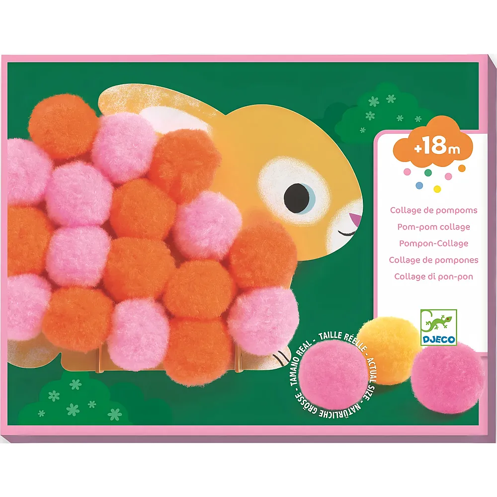 Djeco Grosse Pompoms Collagen Tiere