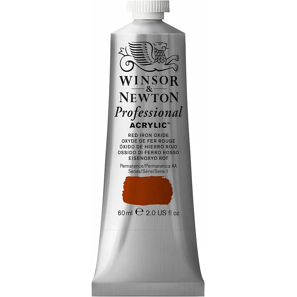 meinspielzeug - Winsor & Newton Professional Acrylic Acrylfarbe Eisenoxyd Rot - 60 ml | Farbe & Kreide
