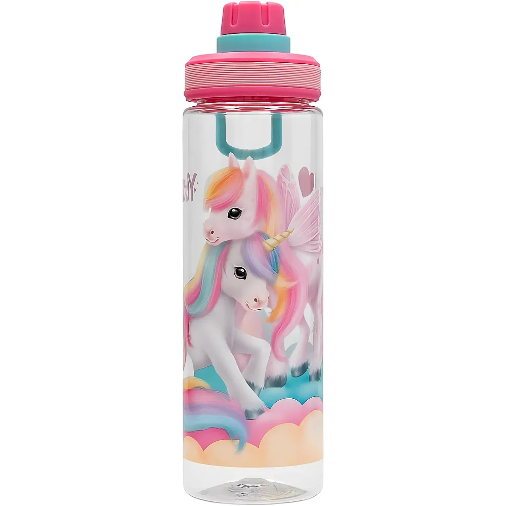 Depesche Ylvi Colour Cloud - XL Trinkflasche im Einhorn Design, Sportflasche mit Griff und 700ml Fassungsverm�gen
