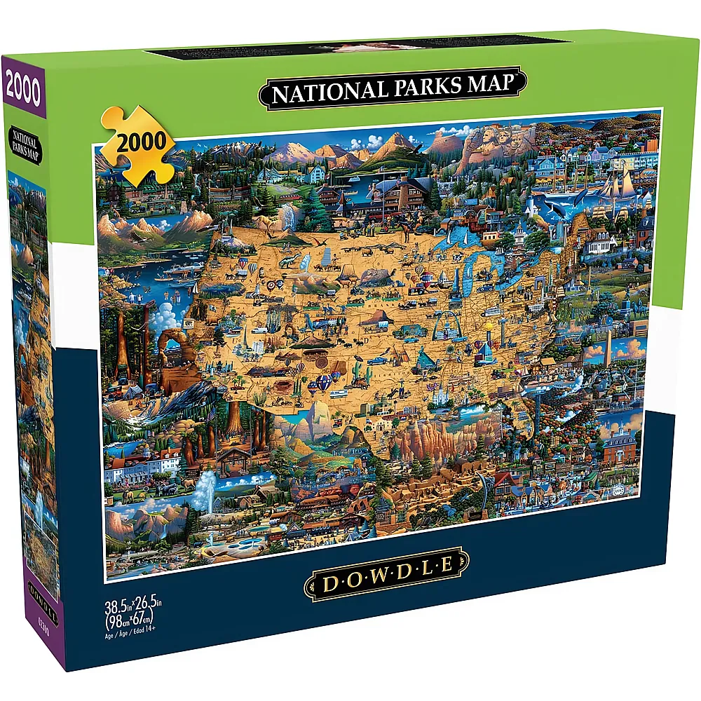 Buffalo Games Puzzle Dowdle  Nationalparks-Karte - 2000 Teile