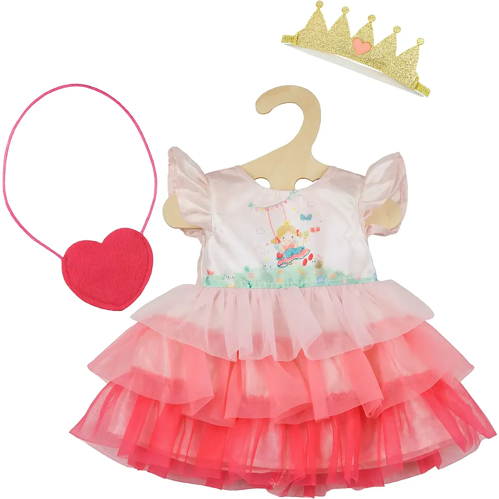 Heless Kleid Prinzessin Emily Gr. 28-35 cm Herztasche und Krone,