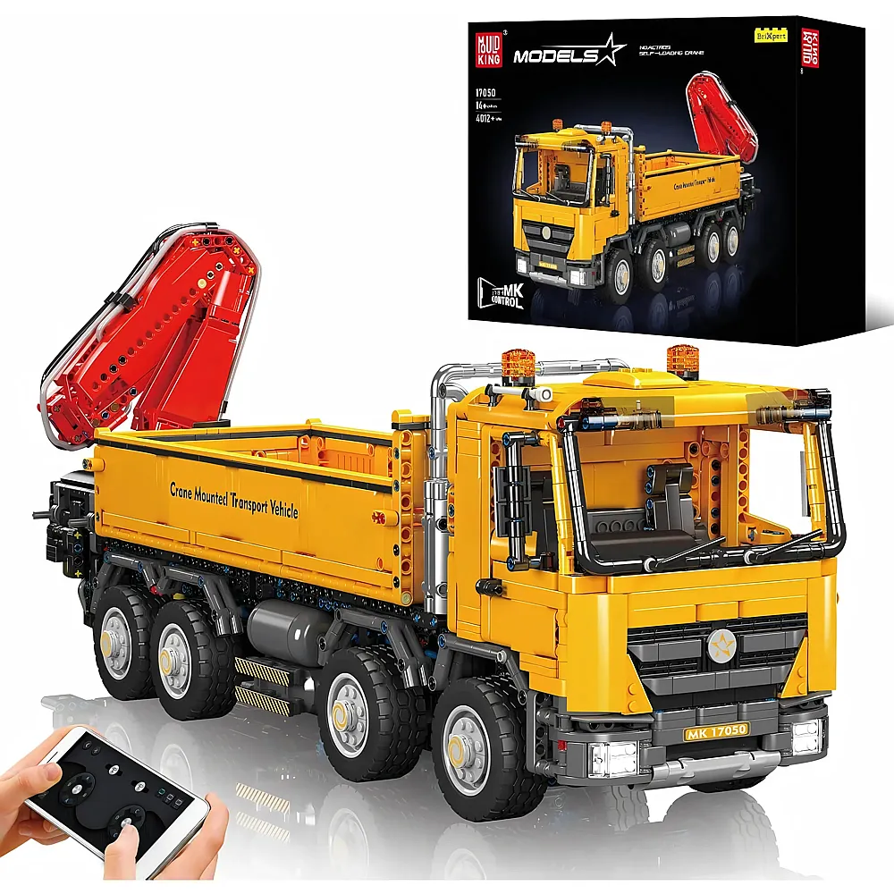 Mould King Ferngesteuerter Pneumatischer Kranwagen 17050 - Klemmbausteine Fahrzeuge